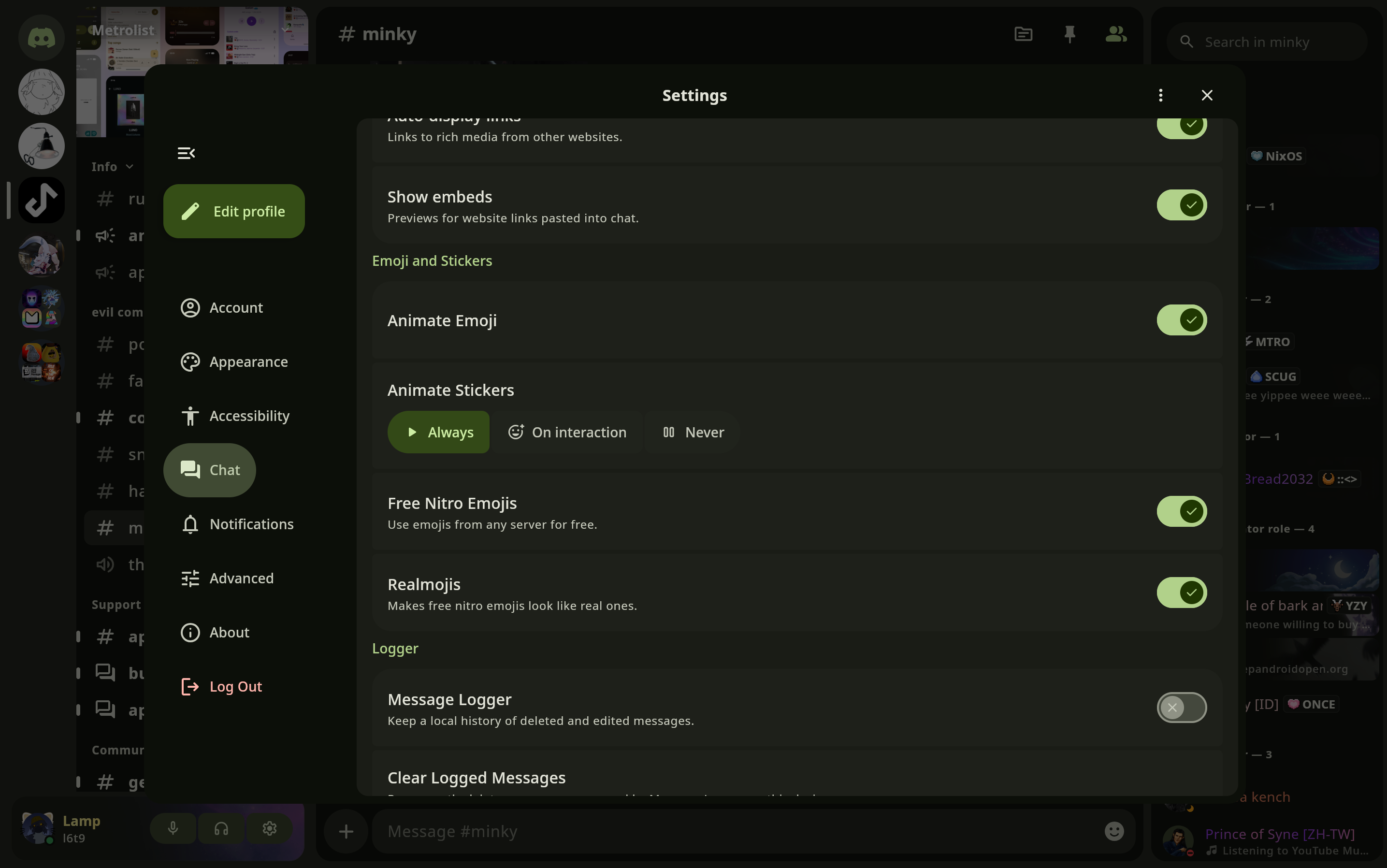 Lampcord Desktop Settings Preview